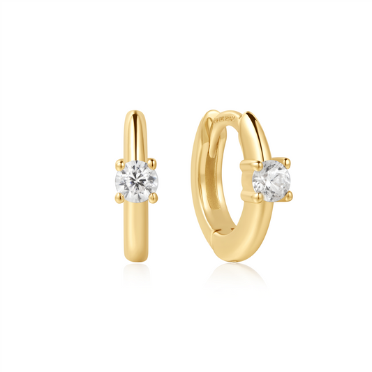 Ania Haie Solitaire Cubic Zirconia Mini Huggies