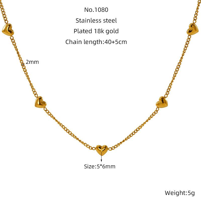 Classic Heart Charm Necklace – Elegant Gold Chain Design - Begum