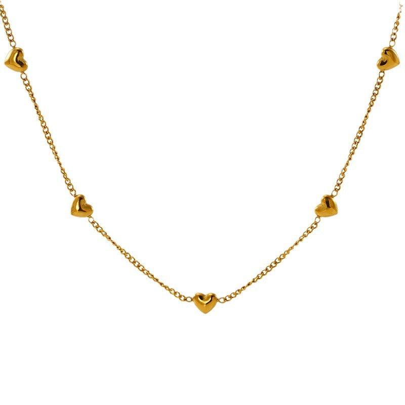 Classic Heart Charm Necklace – Elegant Gold Chain Design - Begum