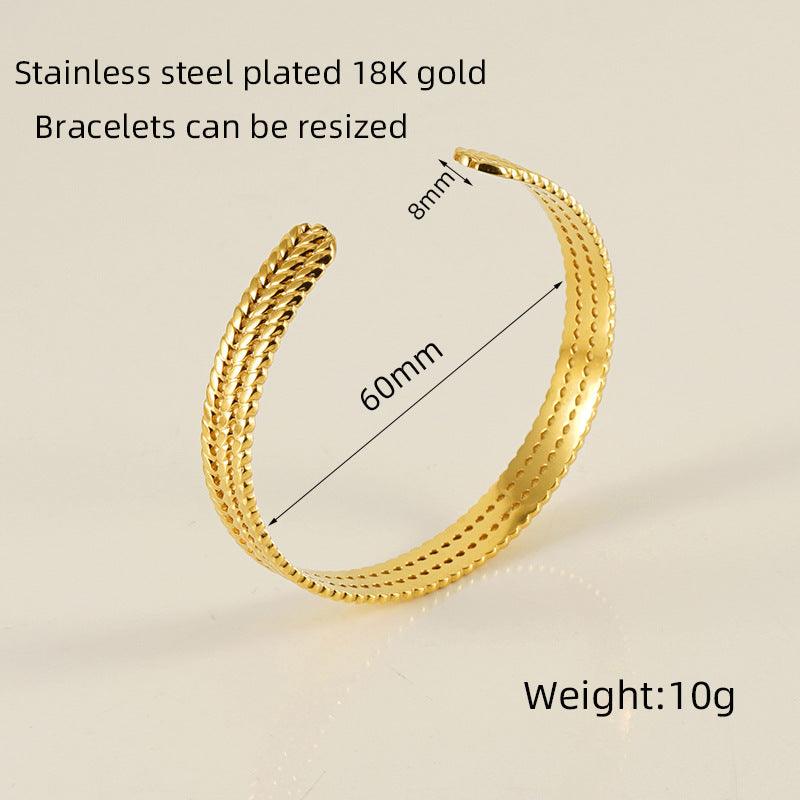 Trendy Geometric Gold Cuff Bracelet – Elegant Statement Piece for Any Occasion - Begum