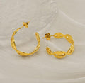 Elegant Gold Chain-Link Hoop Earrings – Trendy Fashion Statement - Begum