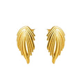 Gold-Plated Geometric Feather Stud Earrings – Bold Punk Style Earrings - Begum