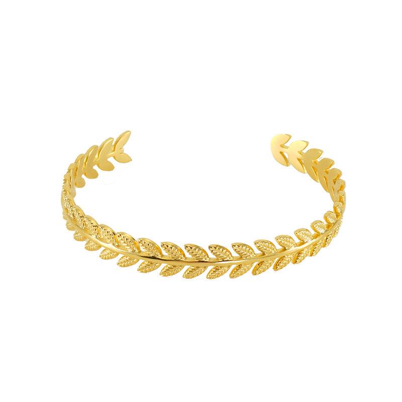 Gold Braided Cuff Bracelet - Adjustable Minimalist Fashion Accessory - Begum