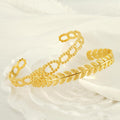 Gold Braided Cuff Bracelet - Adjustable Minimalist Fashion Accessory - Begum