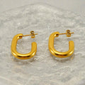 Modern Gold U-Shaped Hoop Earrings – Bold and Stylish for Everyday Wear - Begum