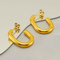 Modern Gold U-Shaped Hoop Earrings – Bold and Stylish for Everyday Wear - Begum