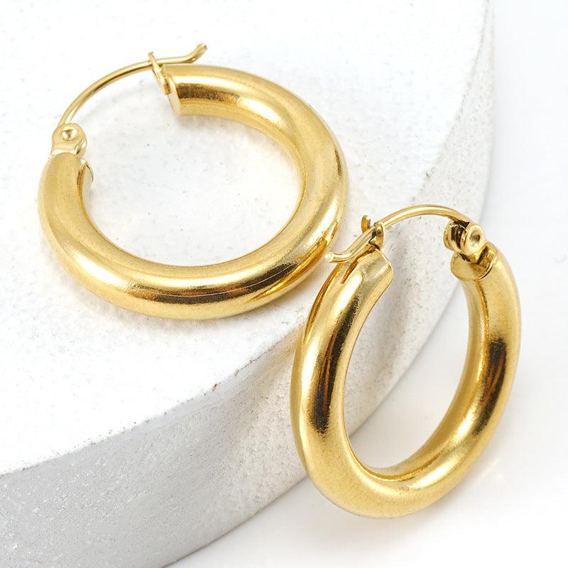 Timeless Gold Hoop Earrings – Sleek and Modern Design for Everyday Elegance - Begum