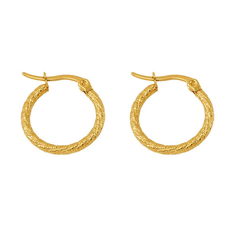 Textured Gold Hoop Earrings – Chic and Timeless Design - Begum