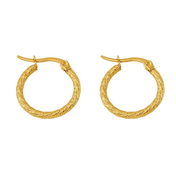 Textured Gold Hoop Earrings – Chic and Timeless Design - Begum