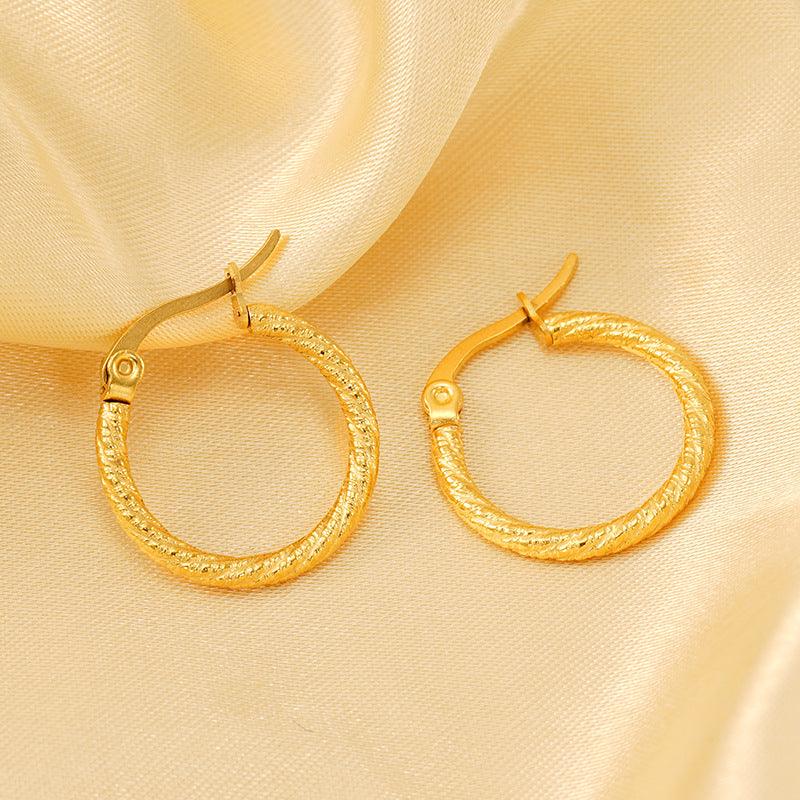 Textured Gold Hoop Earrings – Chic and Timeless Design - Begum