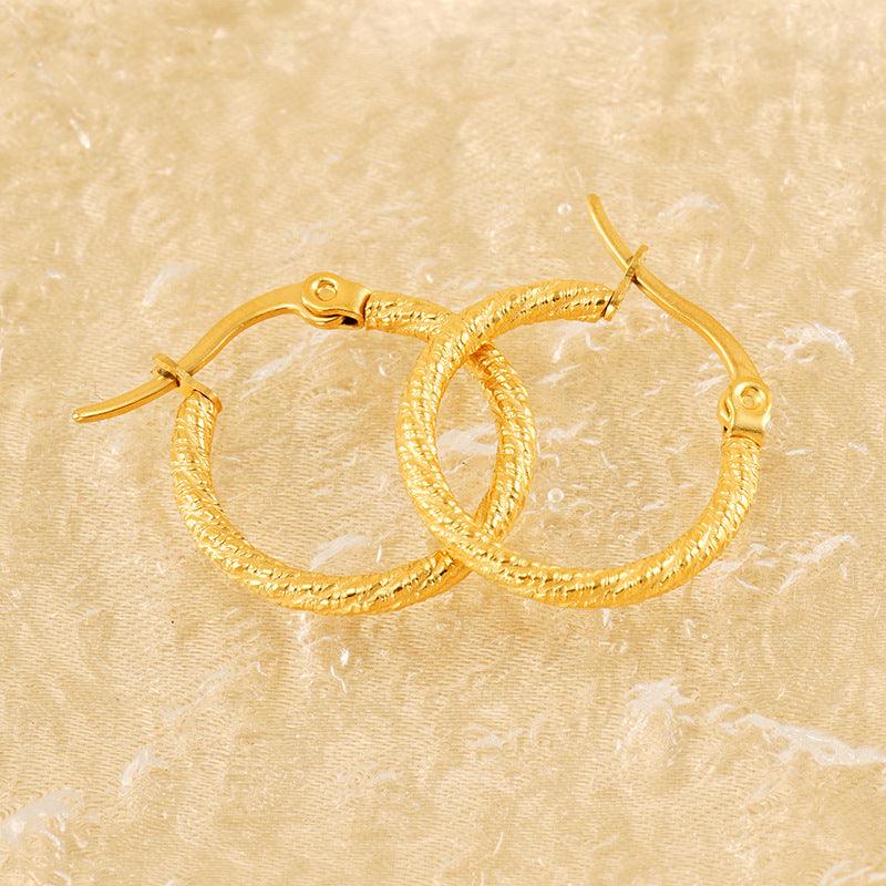 Textured Gold Hoop Earrings – Chic and Timeless Design - Begum