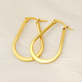 Geometric Teardrop Gold Hoop Earrings – Sleek Modern Design - Begum