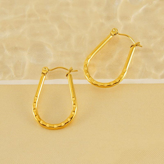 Elegant Geometric Gold Hoop Earrings – Minimalist Statement - Begum