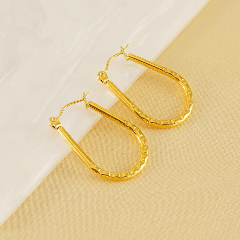 Elegant Geometric Gold Hoop Earrings – Minimalist Statement - Begum