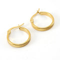 Elegant Gold-Plated Textured Hoop Earrings – Lightweight and Stylish - Begum