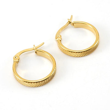 Elegant Gold-Plated Textured Hoop Earrings – Lightweight and Stylish - Begum