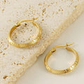 Gold-Plated Greek Pattern Hoop Earrings – Elegant and Durable - Begum