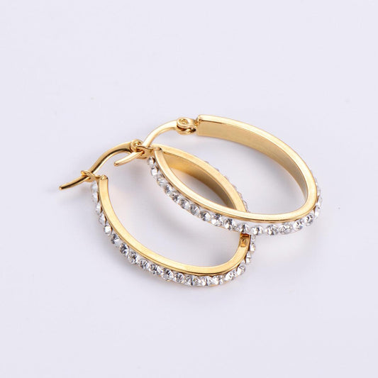 Stunning Gold Hoop Earrings with Rhinestone Detailing – Elegant Fashion Accessories - Begum