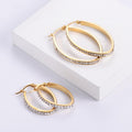 Stunning Gold Hoop Earrings with Rhinestone Detailing – Elegant Fashion Accessories - Begum