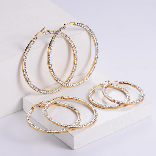 Elegant 18K Gold Plated Zircon Hoop Earrings – Perfect for Any Occasion - Begum