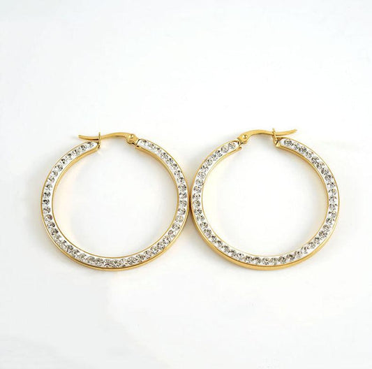 Elegant 18K Gold Plated Zircon Hoop Earrings – Perfect for Any Occasion - Begum