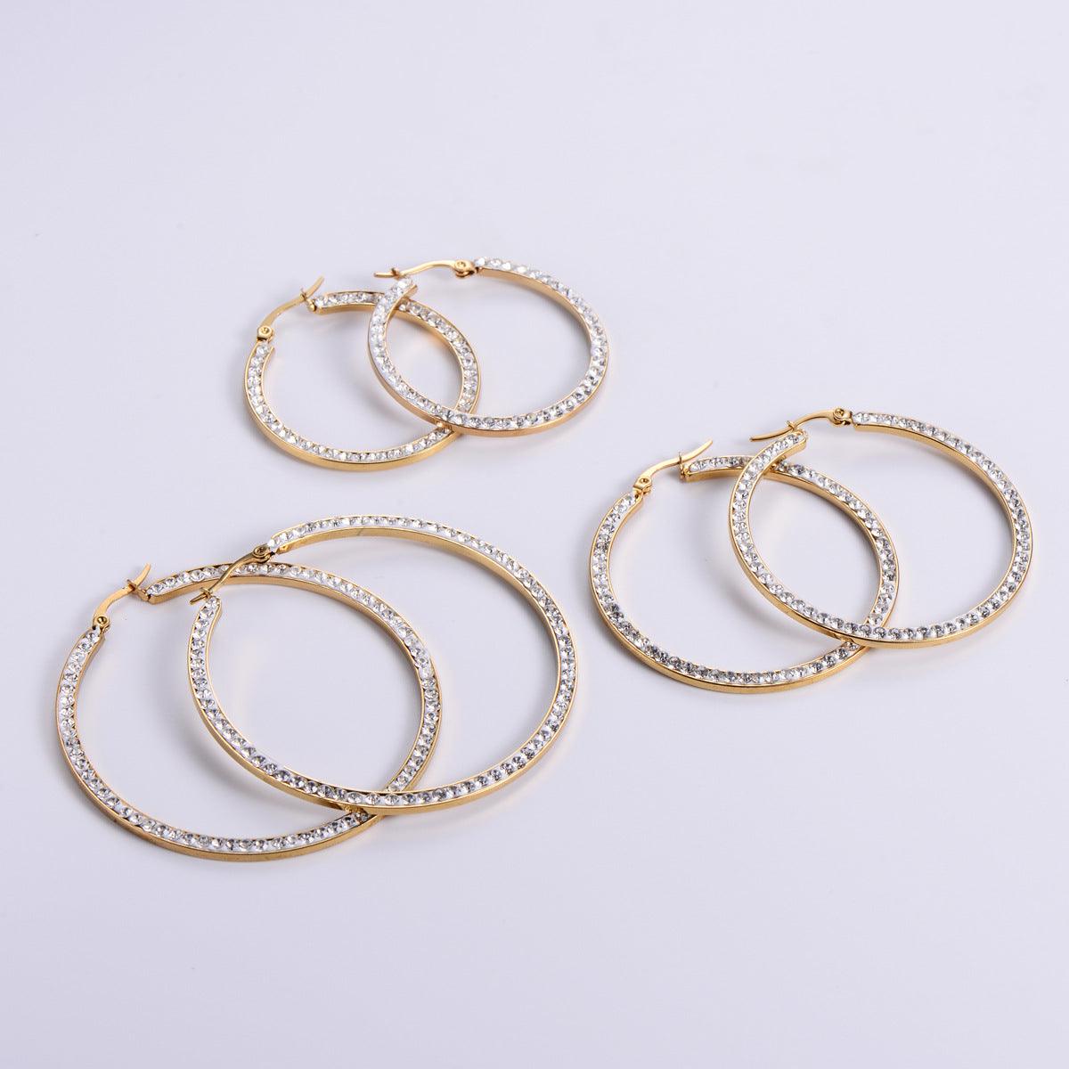 Elegant 18K Gold Plated Zircon Hoop Earrings – Perfect for Any Occasion - Begum