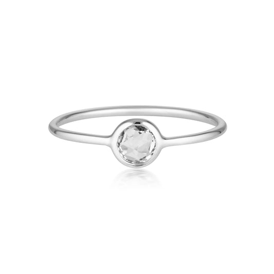 EOS WHITE TOPAZ SILVER RING