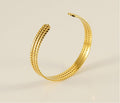 Trendy Geometric Gold Cuff Bracelet – Elegant Statement Piece for Any Occasion - Begum