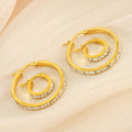 Stunning 18K Gold Plated Hoop Earrings with Zircon Embellishments - Begum