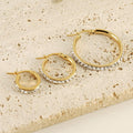 Stunning 18K Gold Plated Hoop Earrings with Zircon Embellishments - Begum