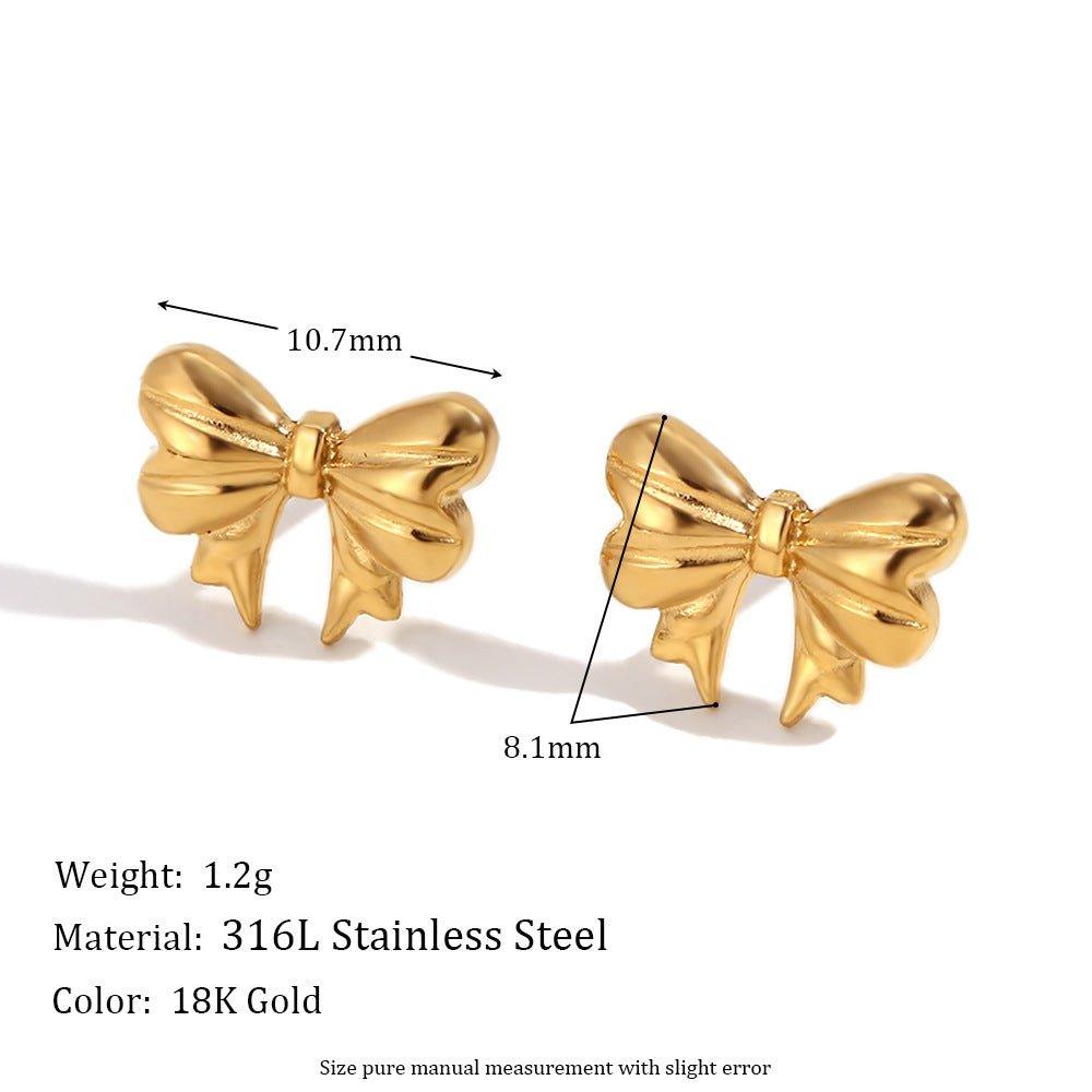 18k Gold Bow Earrings – Women's Jewelry for Parties and Everyday Wear - Begum