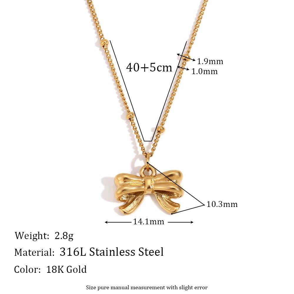 18k Gold Bow Necklace – Trendy Women’s Jewelry for Special Occasions - Begum