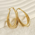 Triple-Layer 18K Gold Plated Hoop Earrings – Chic and Elegant Design - Begum