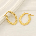 Textured Gold Hoop Earrings – 18K Gold Plated Stainless Steel - Begum