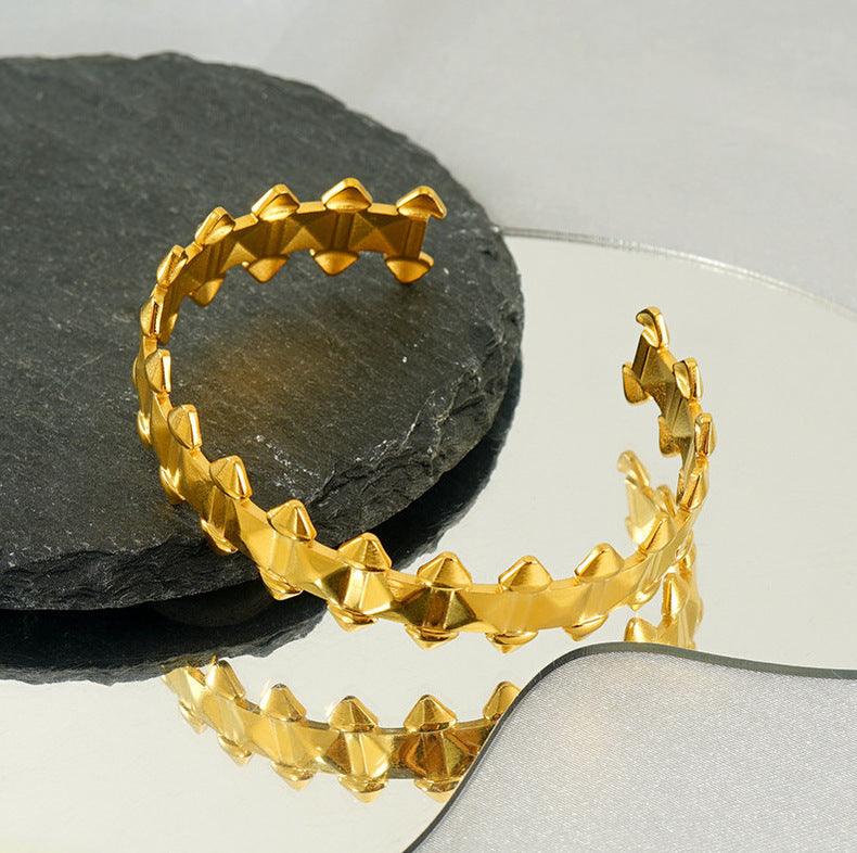 Vintage Studded Cuff Bracelet – Bold Gold Design for Women - Begum