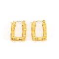 Gold-Plated Geometric Bamboo Hoop Earrings – Trendy Drop Earrings - Begum