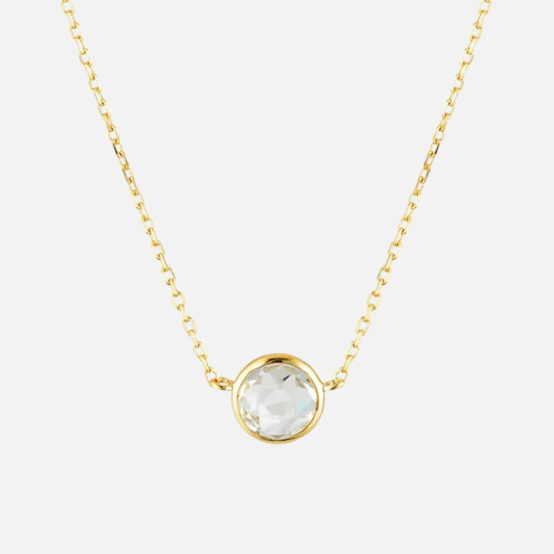 LUCENT WHITE TOPAZ NECKLACE GOLD