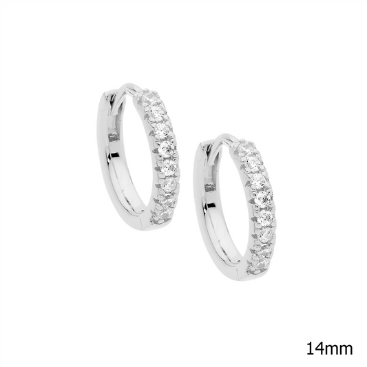 Elanni 14mm Sterling Silver Hoop Earrings