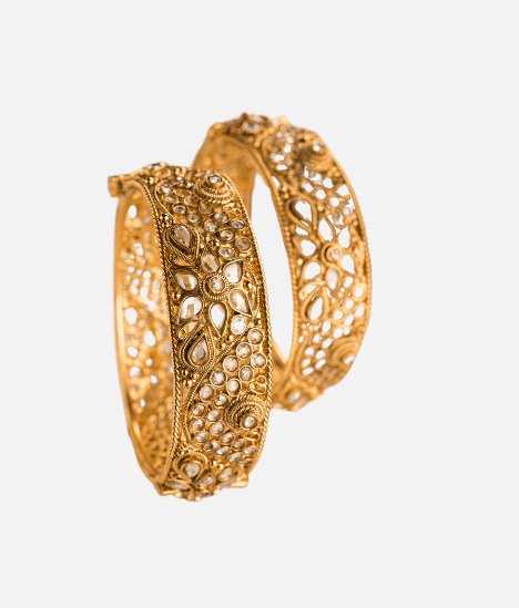 Gold Filigree Bangle Set - Begum