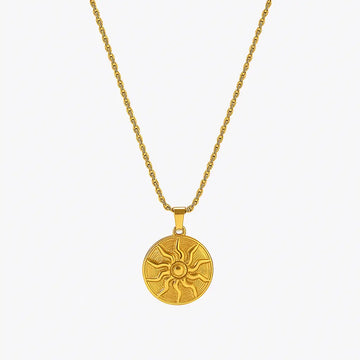 Engraved Round Pendant Necklace