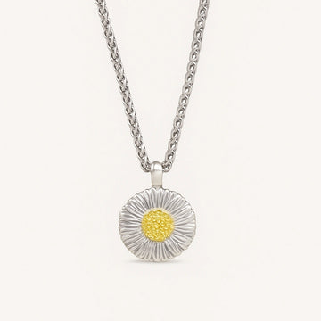 Floral Charm Silver-Plated Daisy Necklace