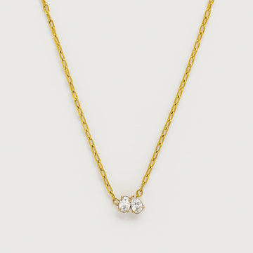 Double-Cubic Zirconia Pendant Necklace