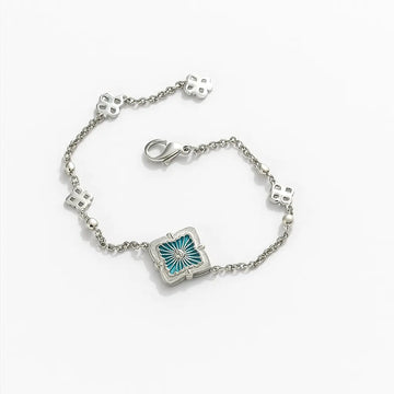 Floral Charm Silver Bracelet