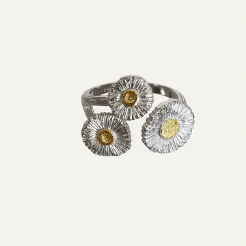 Blooming Daisy Trio Zircon Ring