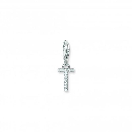 Thomas Sabo Charmista White Zirconia Letter T Charm Pendant