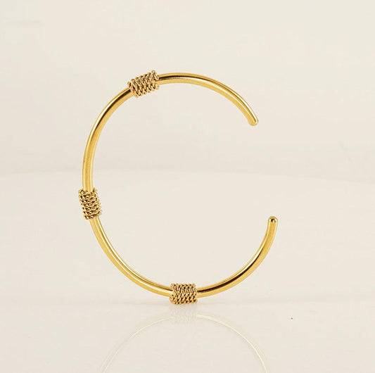 Sleek Gold-Filled Geometric Cuff Bracelet – Modern Minimalist Jewellery - Begum