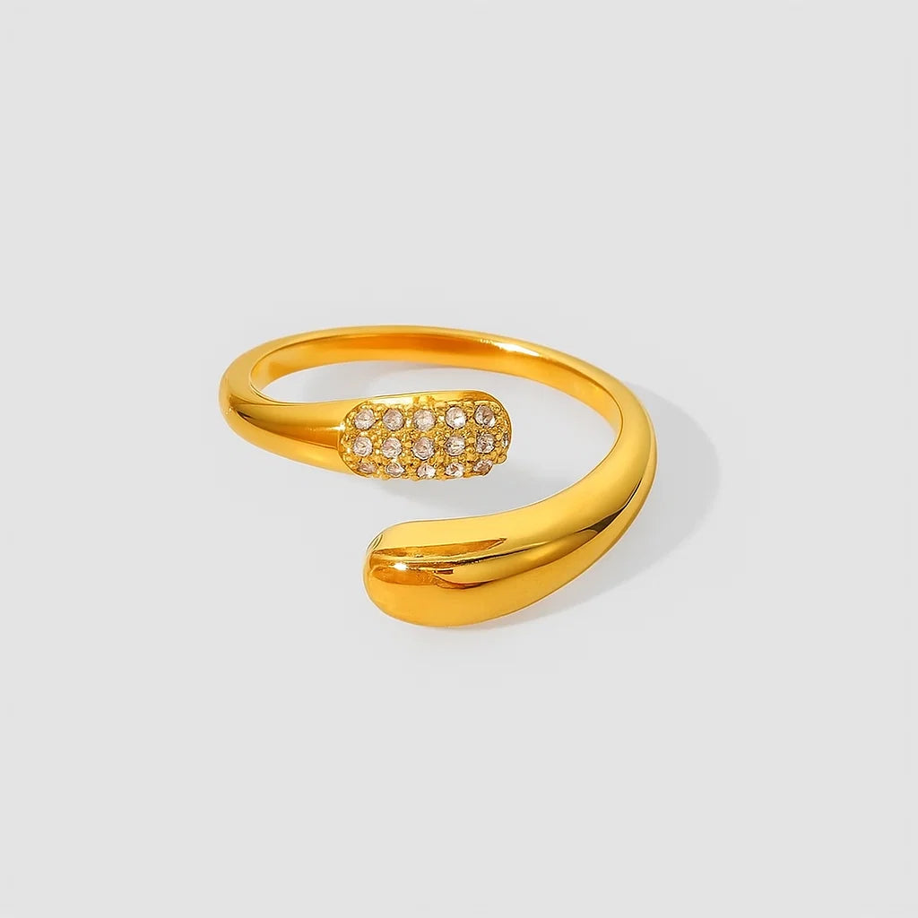 Gold Plated Geometric Adjustable Ring
