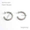 Silver Twisted Rope Hoop Earrings - Begum