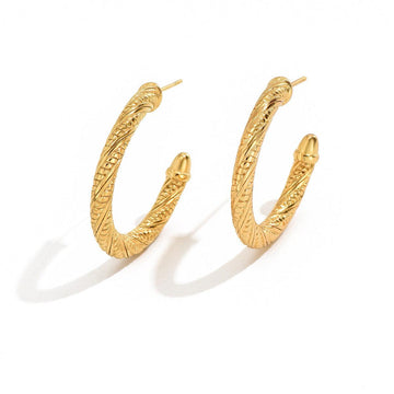 Elegant Twisted Gold Hoop Earrings – 18K Gold Plated - Begum