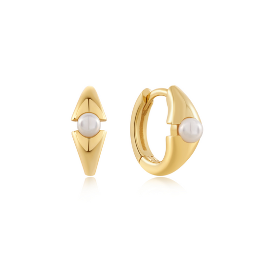 Ania Haie Silver Black Agate Huggie Hoop Earrings